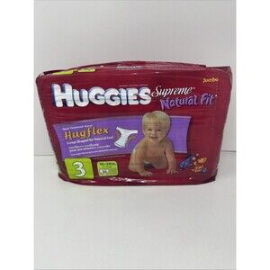 Vintage Diapers 2006 Huggies Supreme Natural Fit 35 Count Sealed Size 3 RARE